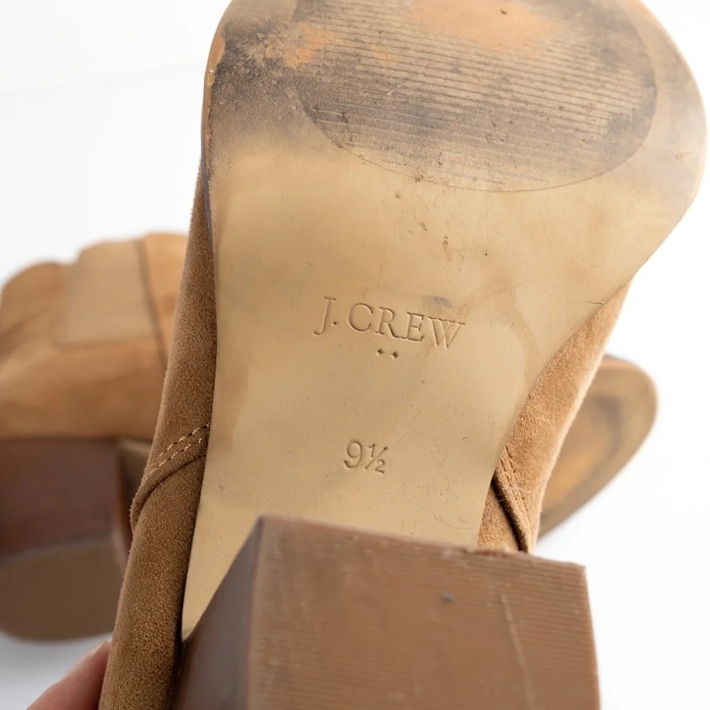 J. CREW Rory tan microsuede heeled boots size 9.5